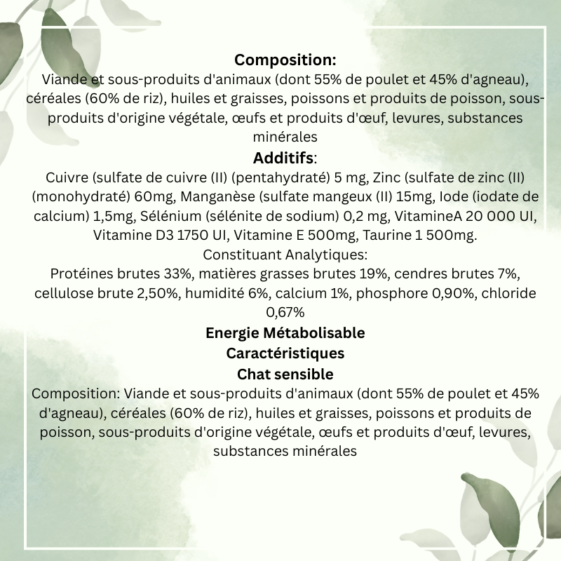 Alimentation premium chat sensible Les Croquettes d'Occitanie