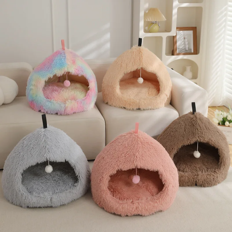 Niche Cocon Douillet en forme de poire gris, rose, orange, marron, multicouleur