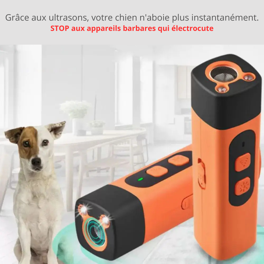 Répulsif Anti-Aboiement Ultrasonique Rechargeable 2 puissances HZ
